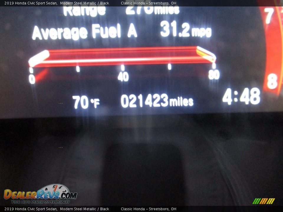 2019 Honda Civic Sport Sedan Modern Steel Metallic / Black Photo #31