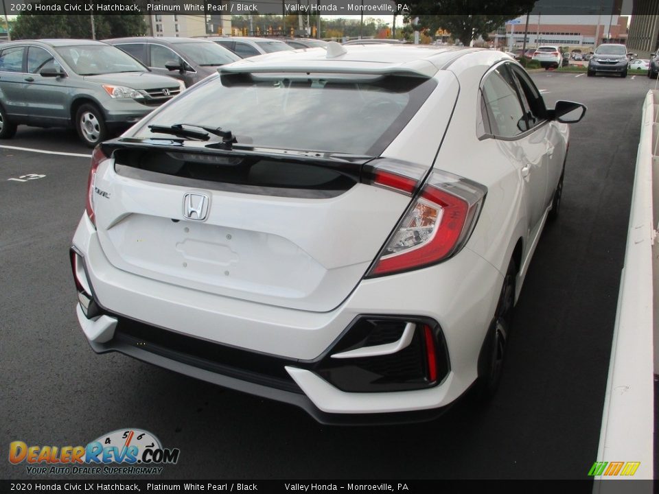 2020 Honda Civic LX Hatchback Platinum White Pearl / Black Photo #5