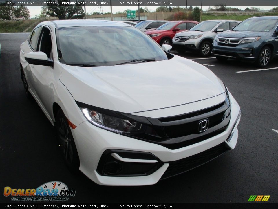 2020 Honda Civic LX Hatchback Platinum White Pearl / Black Photo #6