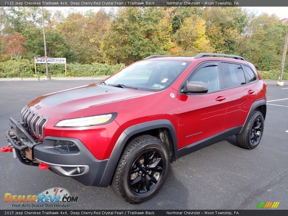 2015 Jeep Cherokee Trailhawk 4x4 Deep Cherry Red Crystal Pearl / Trailhawk Black Photo #1