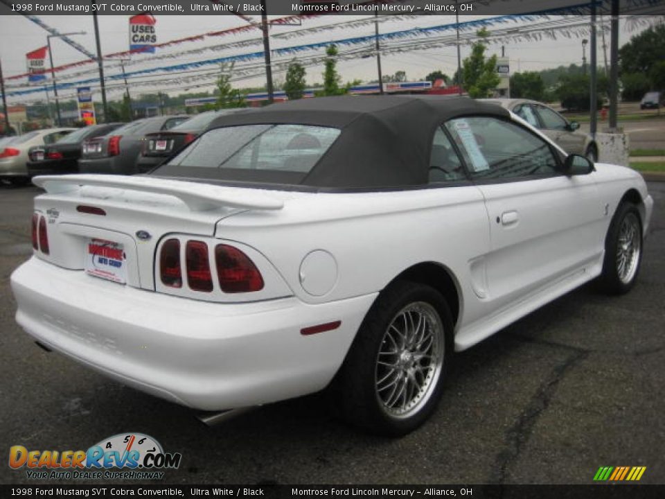 1998 Ford Mustang SVT Cobra Convertible Ultra White / Black Photo #2