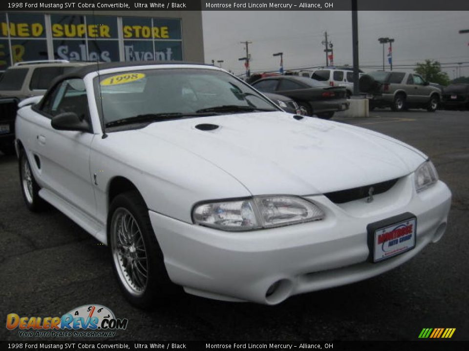 1998 Ford Mustang SVT Cobra Convertible Ultra White / Black Photo #4