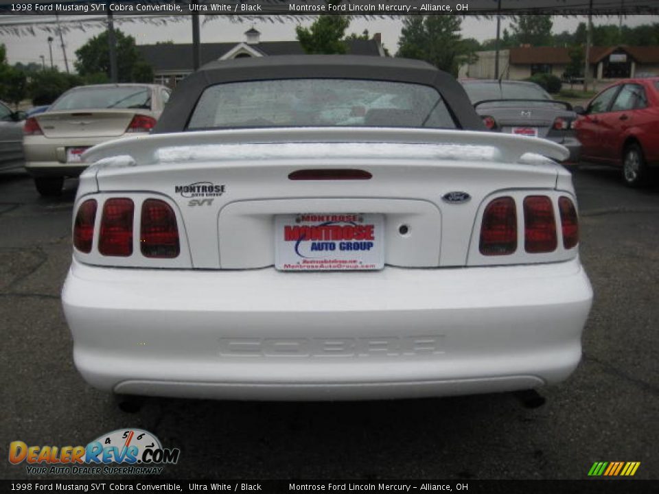 1998 Ford Mustang SVT Cobra Convertible Ultra White / Black Photo #6