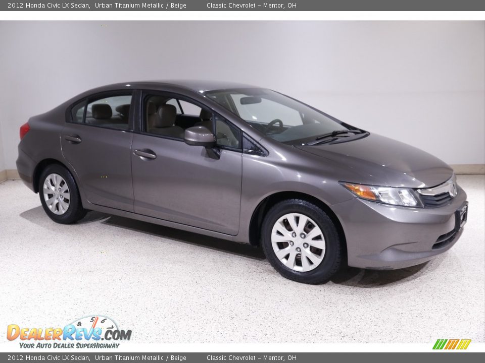 2012 Honda Civic LX Sedan Urban Titanium Metallic / Beige Photo #1