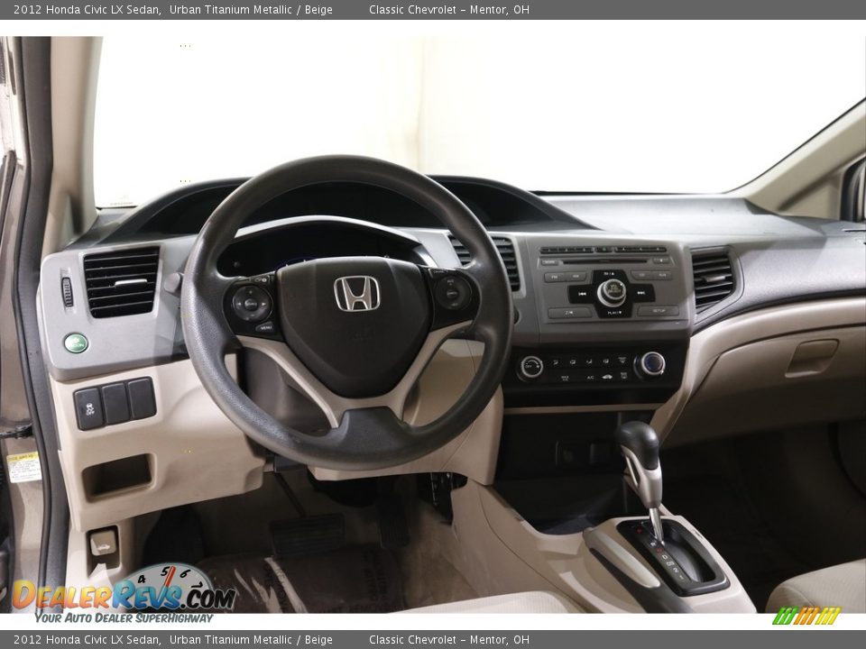 2012 Honda Civic LX Sedan Urban Titanium Metallic / Beige Photo #6