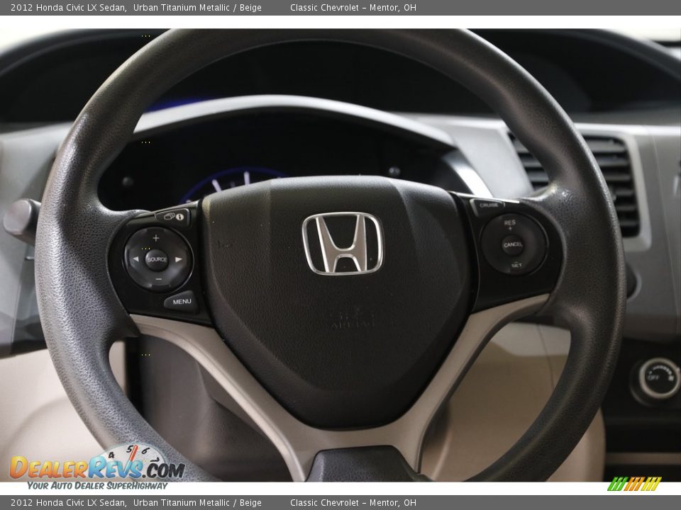 2012 Honda Civic LX Sedan Urban Titanium Metallic / Beige Photo #7