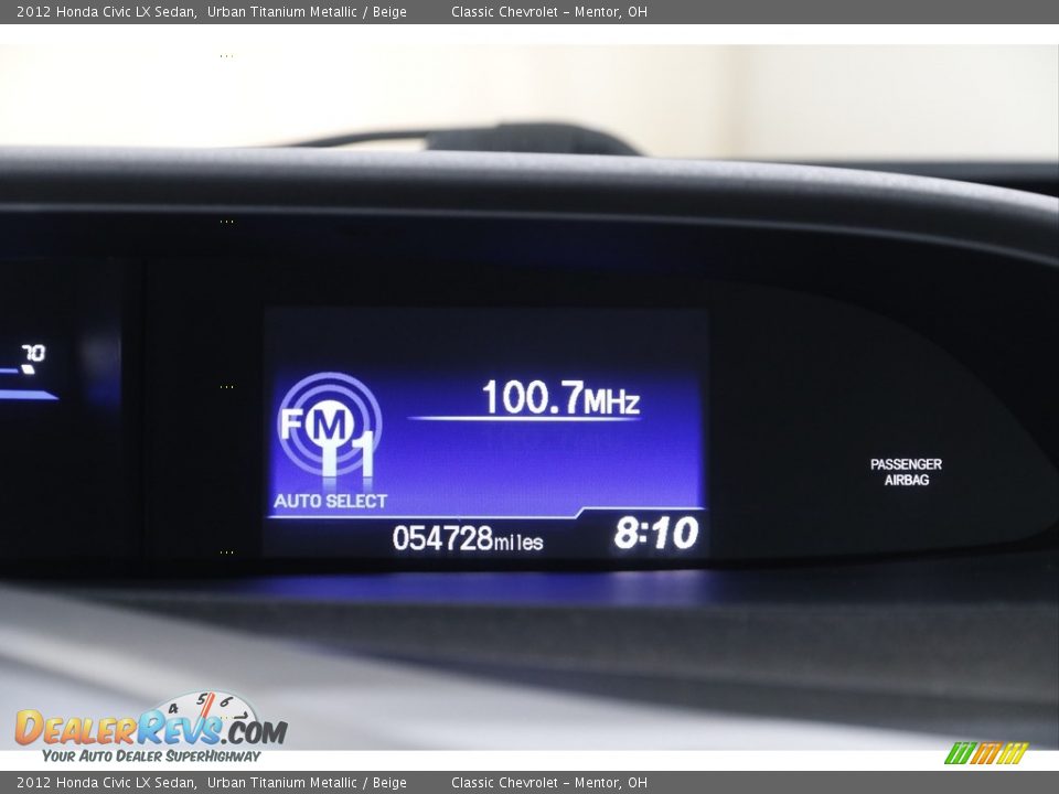2012 Honda Civic LX Sedan Urban Titanium Metallic / Beige Photo #10