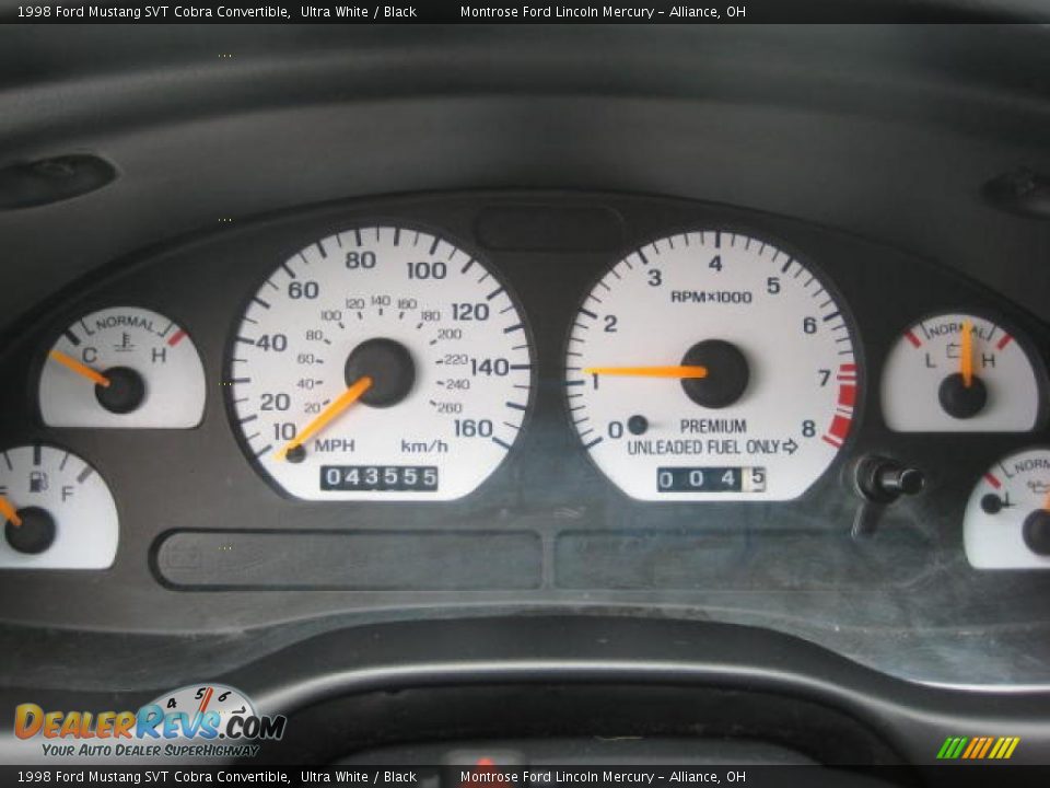 1998 Ford Mustang SVT Cobra Convertible Ultra White / Black Photo #12