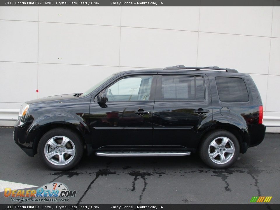 2013 Honda Pilot EX-L 4WD Crystal Black Pearl / Gray Photo #2