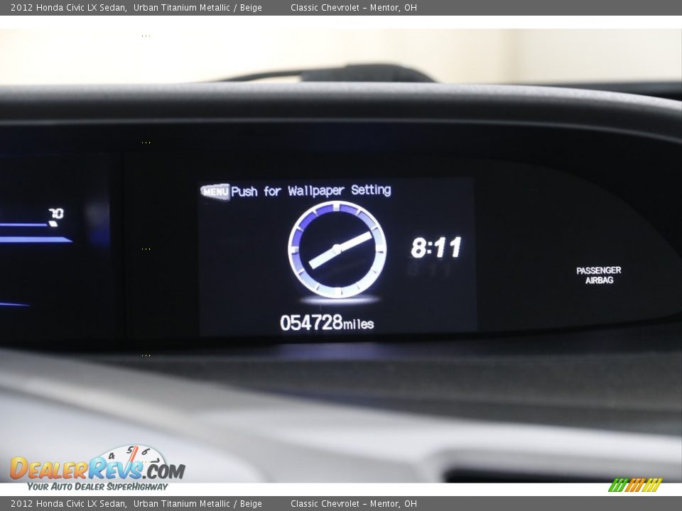2012 Honda Civic LX Sedan Urban Titanium Metallic / Beige Photo #12