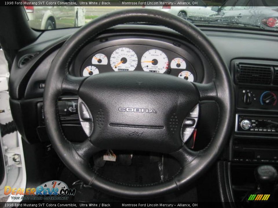 1998 Ford Mustang SVT Cobra Convertible Ultra White / Black Photo #13