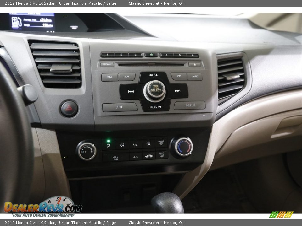 2012 Honda Civic LX Sedan Urban Titanium Metallic / Beige Photo #13
