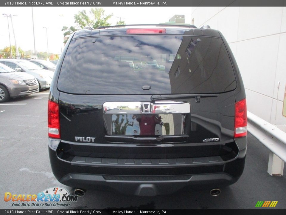 2013 Honda Pilot EX-L 4WD Crystal Black Pearl / Gray Photo #4