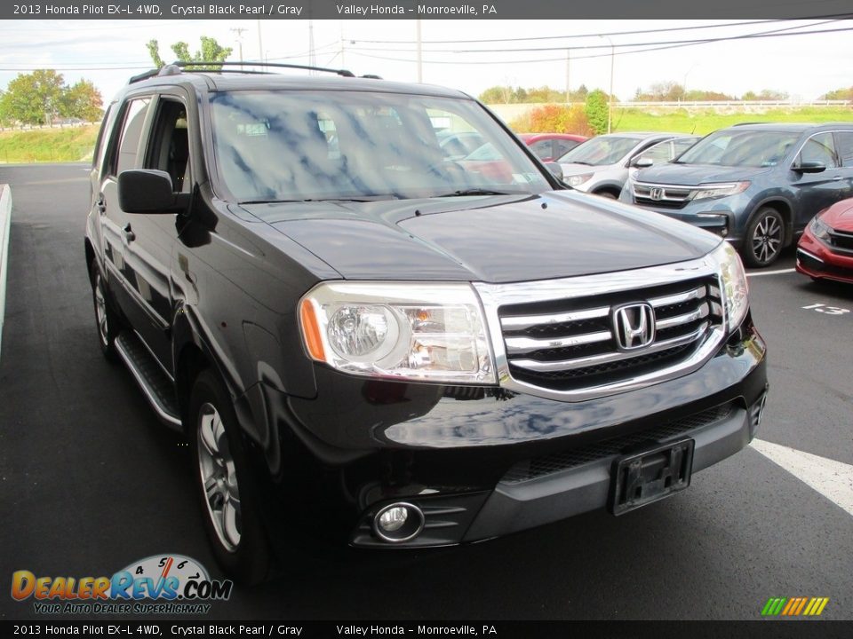 2013 Honda Pilot EX-L 4WD Crystal Black Pearl / Gray Photo #8