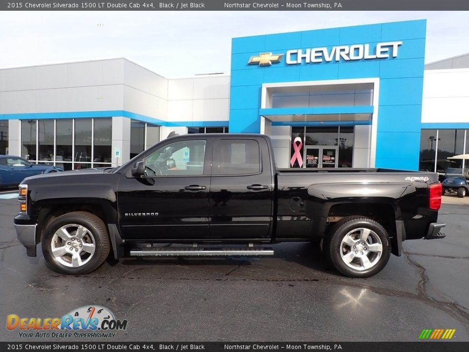 2015 Chevrolet Silverado 1500 LT Double Cab 4x4 Black / Jet Black Photo #3