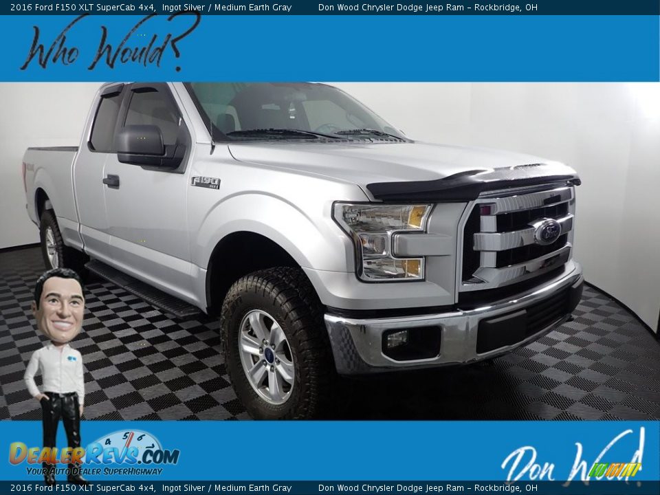 2016 Ford F150 XLT SuperCab 4x4 Ingot Silver / Medium Earth Gray Photo #1
