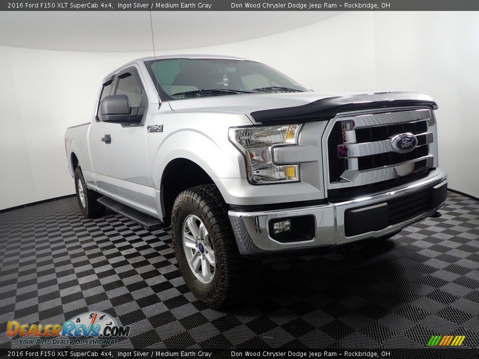 2016 Ford F150 XLT SuperCab 4x4 Ingot Silver / Medium Earth Gray Photo #6
