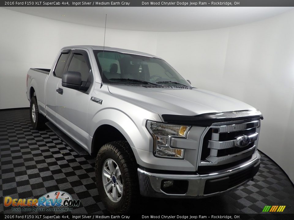 2016 Ford F150 XLT SuperCab 4x4 Ingot Silver / Medium Earth Gray Photo #7