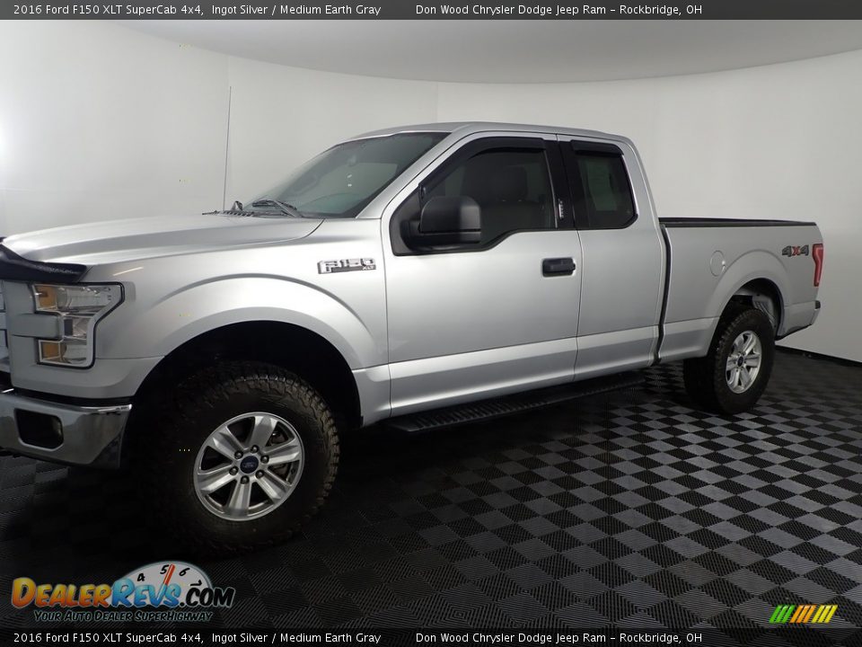 2016 Ford F150 XLT SuperCab 4x4 Ingot Silver / Medium Earth Gray Photo #12