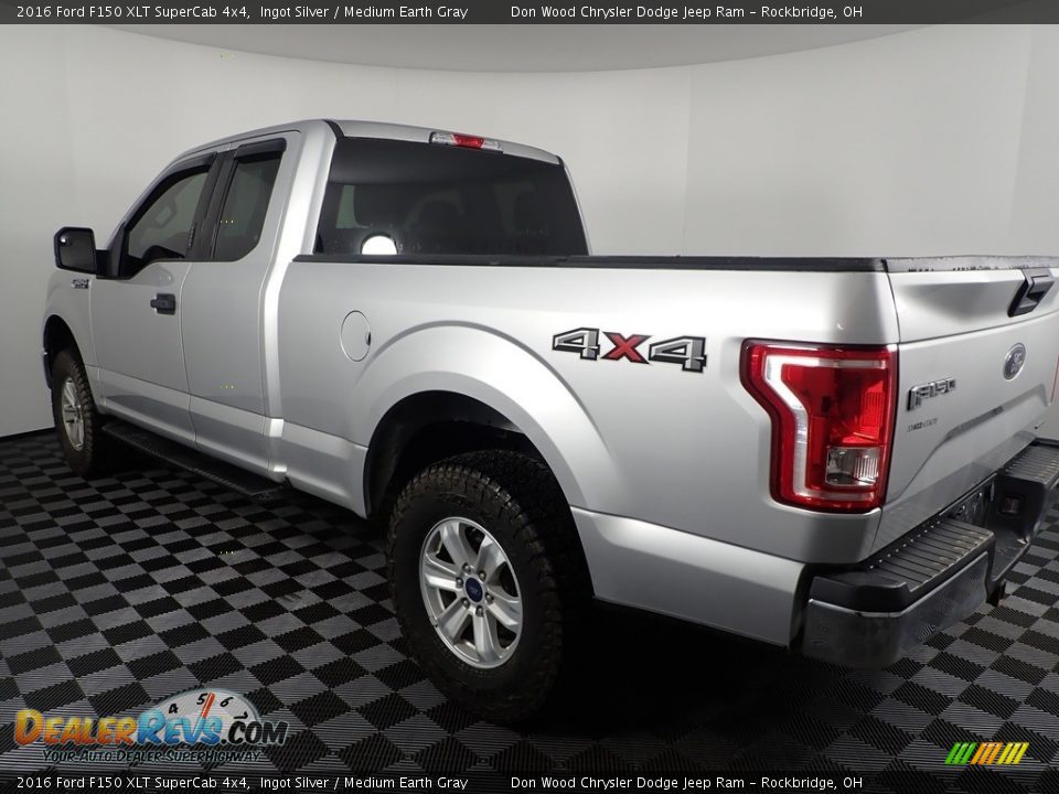 2016 Ford F150 XLT SuperCab 4x4 Ingot Silver / Medium Earth Gray Photo #13