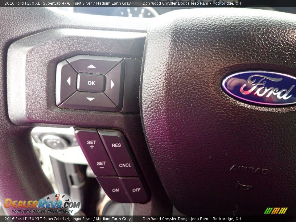 2016 Ford F150 XLT SuperCab 4x4 Ingot Silver / Medium Earth Gray Photo #25