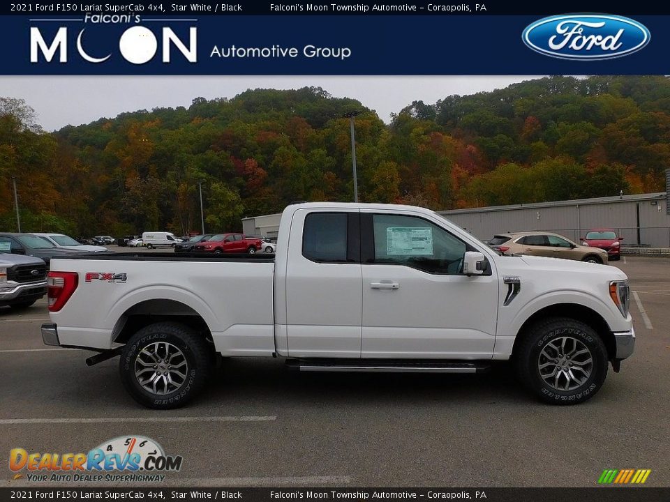 2021 Ford F150 Lariat SuperCab 4x4 Star White / Black Photo #1