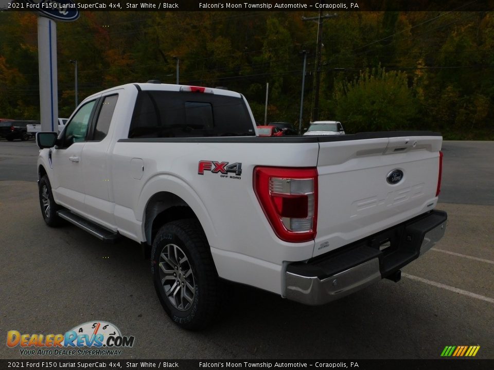 2021 Ford F150 Lariat SuperCab 4x4 Star White / Black Photo #5