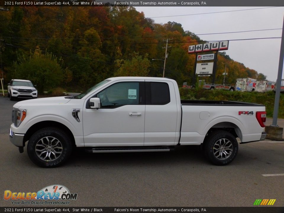 2021 Ford F150 Lariat SuperCab 4x4 Star White / Black Photo #6