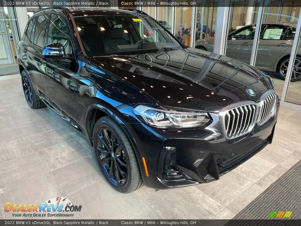 2022 BMW X3 xDrive30i Black Sapphire Metallic / Black Photo #1