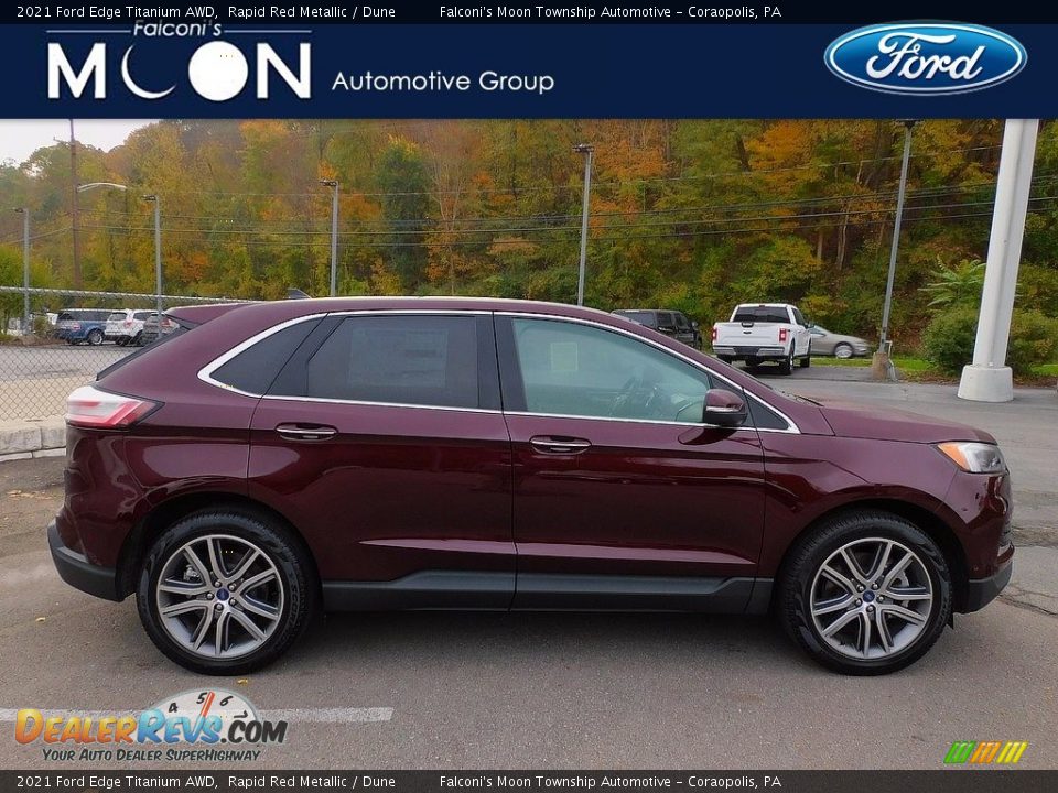 2021 Ford Edge Titanium AWD Rapid Red Metallic / Dune Photo #1