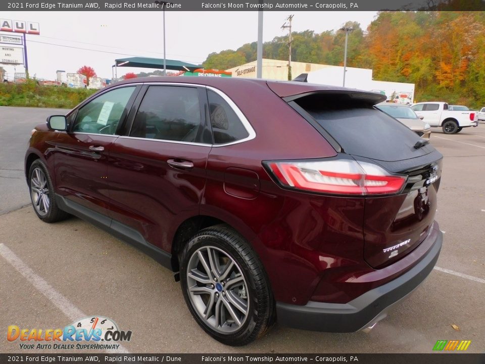 2021 Ford Edge Titanium AWD Rapid Red Metallic / Dune Photo #5