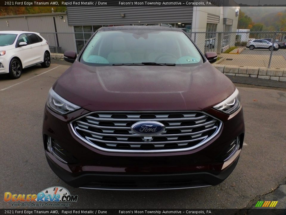 2021 Ford Edge Titanium AWD Rapid Red Metallic / Dune Photo #8