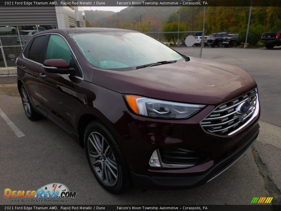 2021 Ford Edge Titanium AWD Rapid Red Metallic / Dune Photo #9