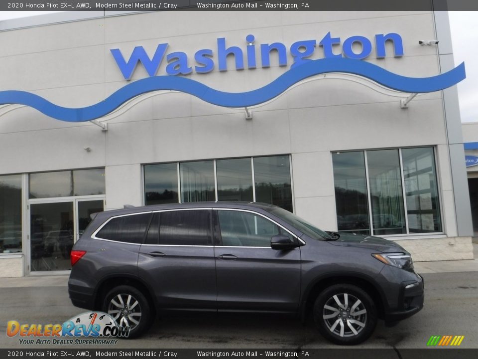 2020 Honda Pilot EX-L AWD Modern Steel Metallic / Gray Photo #2