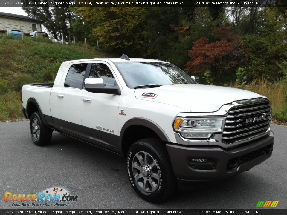 2022 Ram 2500 Limited Longhorn Mega Cab 4x4 Pearl White / Mountain Brown/Light Mountain Brown Photo #5