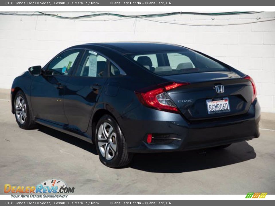 2018 Honda Civic LX Sedan Cosmic Blue Metallic / Ivory Photo #2