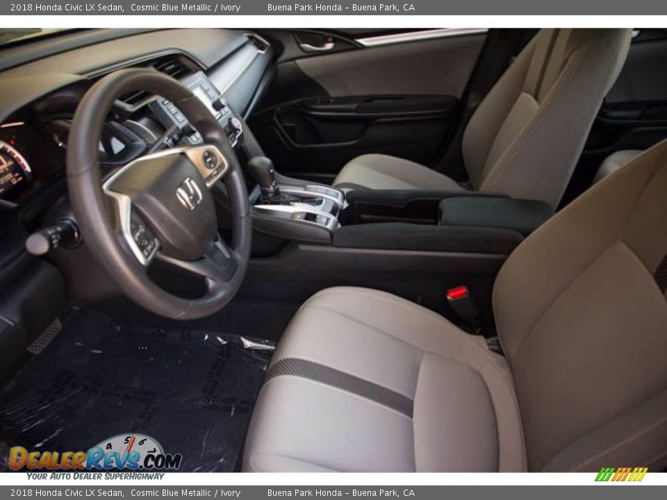 2018 Honda Civic LX Sedan Cosmic Blue Metallic / Ivory Photo #3