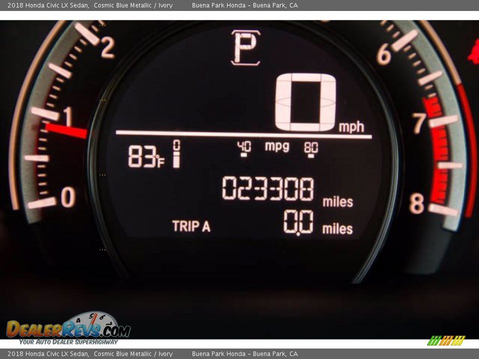 2018 Honda Civic LX Sedan Cosmic Blue Metallic / Ivory Photo #6