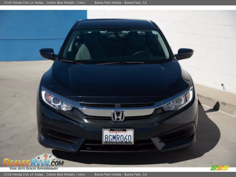2018 Honda Civic LX Sedan Cosmic Blue Metallic / Ivory Photo #7