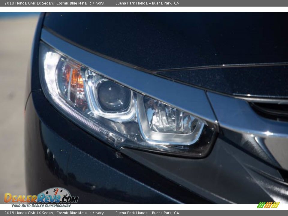 2018 Honda Civic LX Sedan Cosmic Blue Metallic / Ivory Photo #8