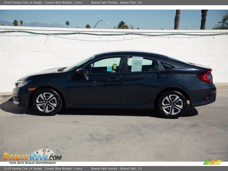 2018 Honda Civic LX Sedan Cosmic Blue Metallic / Ivory Photo #10