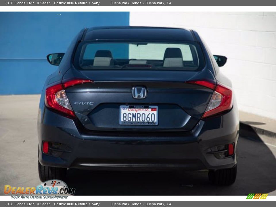 2018 Honda Civic LX Sedan Cosmic Blue Metallic / Ivory Photo #11