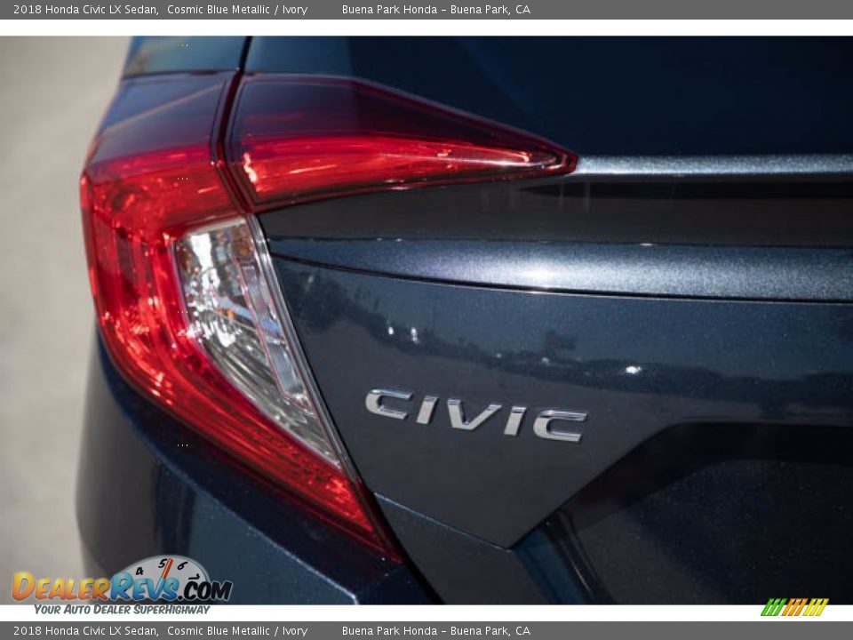 2018 Honda Civic LX Sedan Cosmic Blue Metallic / Ivory Photo #12