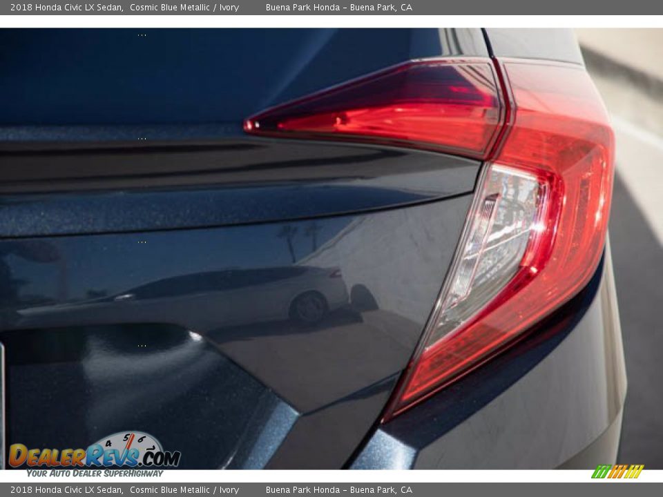 2018 Honda Civic LX Sedan Cosmic Blue Metallic / Ivory Photo #13