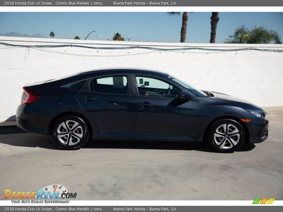 2018 Honda Civic LX Sedan Cosmic Blue Metallic / Ivory Photo #14