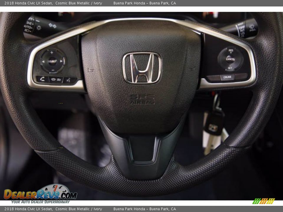 2018 Honda Civic LX Sedan Cosmic Blue Metallic / Ivory Photo #15