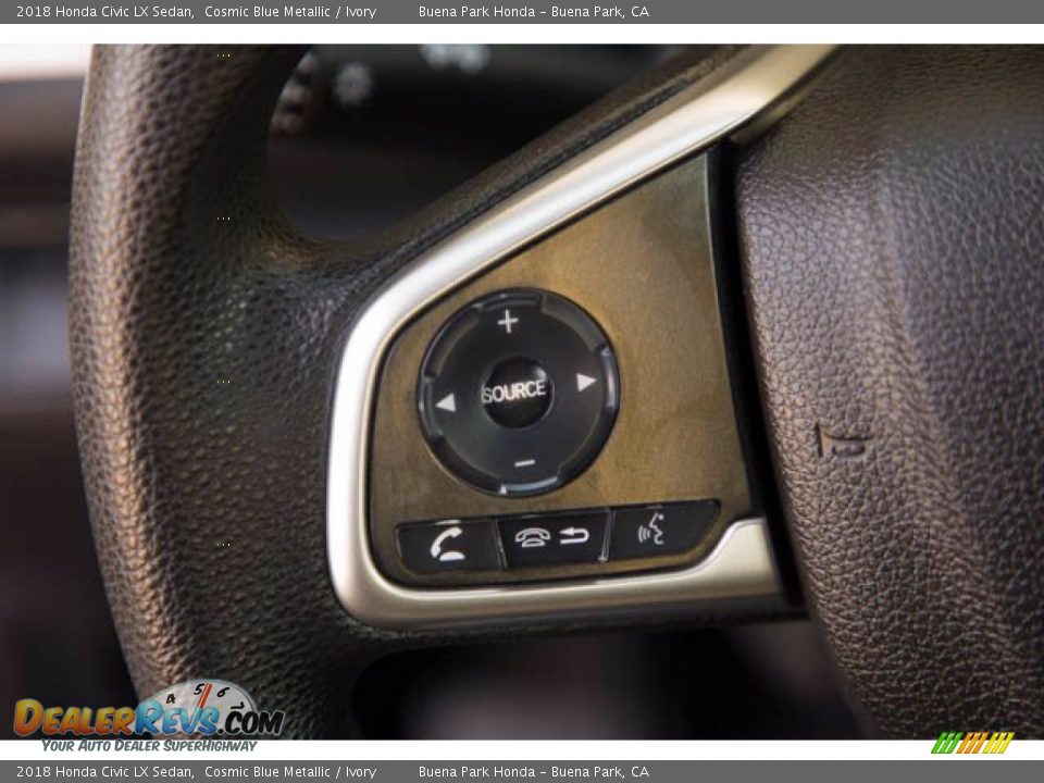 2018 Honda Civic LX Sedan Cosmic Blue Metallic / Ivory Photo #16