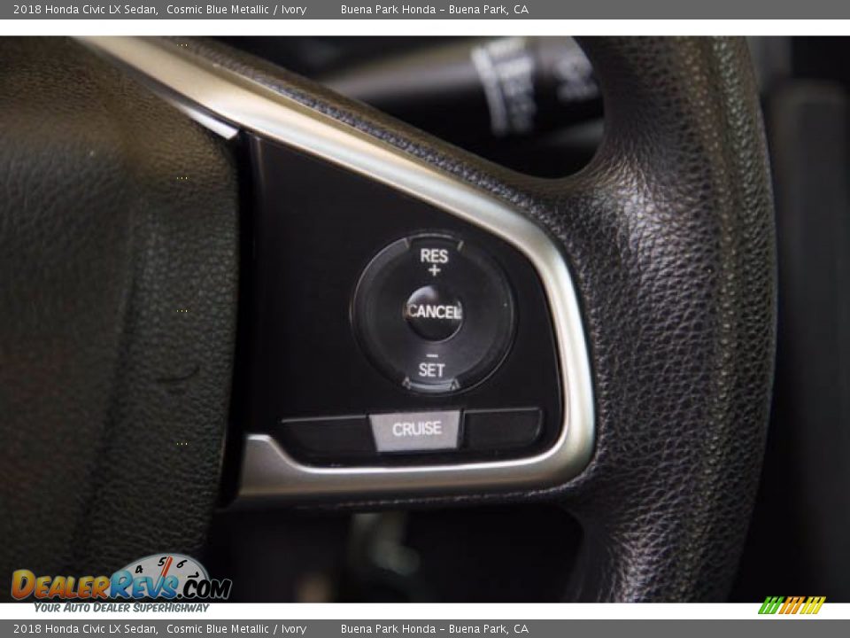 2018 Honda Civic LX Sedan Cosmic Blue Metallic / Ivory Photo #17