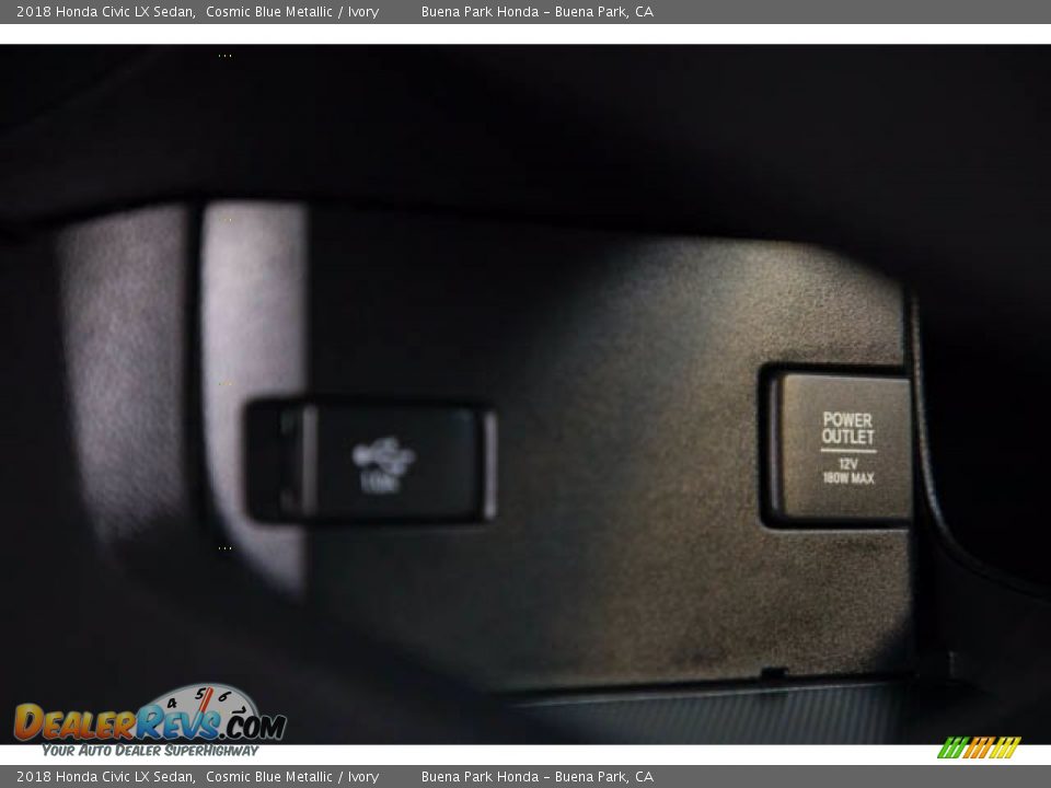 2018 Honda Civic LX Sedan Cosmic Blue Metallic / Ivory Photo #18