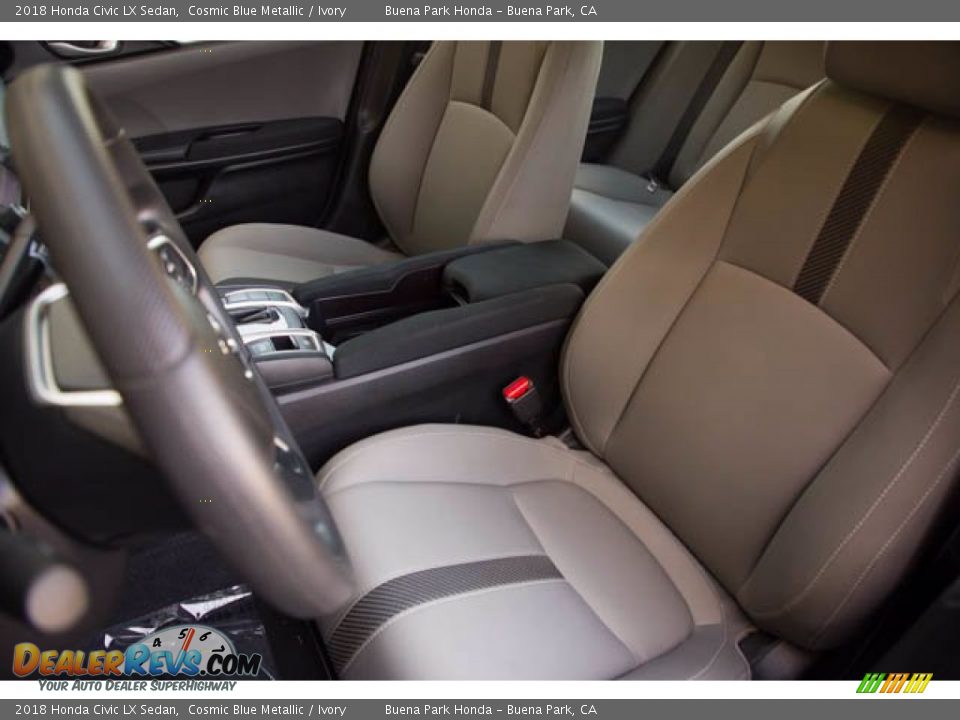 2018 Honda Civic LX Sedan Cosmic Blue Metallic / Ivory Photo #19
